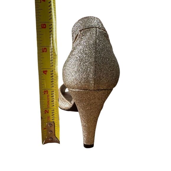 Anne Klein Garnet/Suede Gold Evening Peep Toe Pumps Women's Size 7.5M - Picture 7 of 9